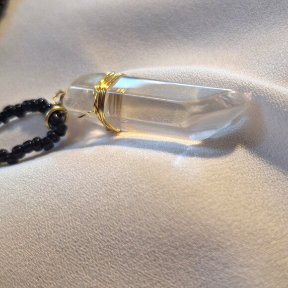 Artisan Handmade 3 Strand Aura Quartz Beaded Necklace - Picture 5 of 7